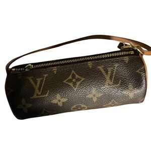 Louis Vuitton Monogram Mini‎ Papillon Pouch Vachetta Strap Vintage